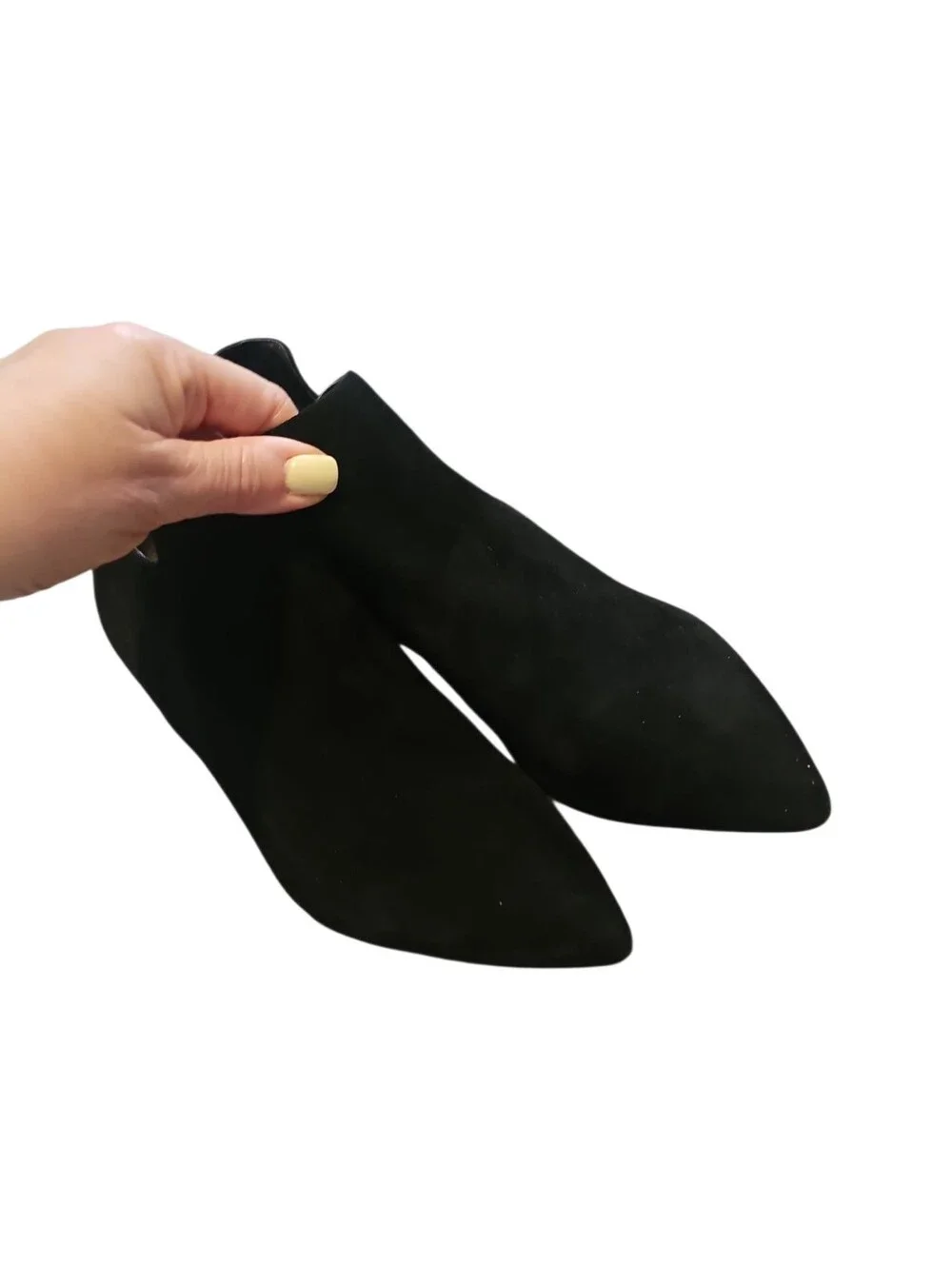Sam Edelman Women Keely Black Suede Side Zip Kitten Heel Booties Size 9